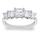Costco UK Costco 2.00ctw Princess Cut Diamond 5 Stone Ring 18ct White Gold Size L- Buy online at McGrocer