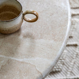 Gallery white faux travertine coffee table (British brand)