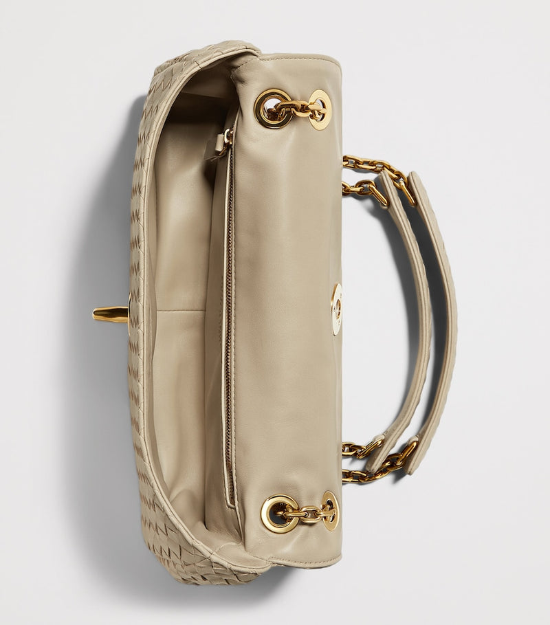 Bottega Veneta Madison shoulder bag lambskin Intrecciato weave, imported from the UK