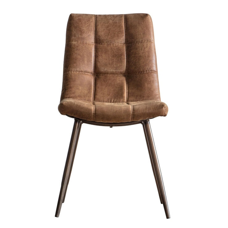 Gallery Darwin brown faux leather dining chair 2 pack, UK version