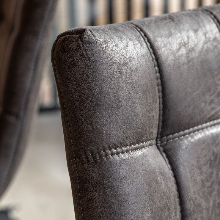 Gallery grey faux leather dining chair set of 2 - British product