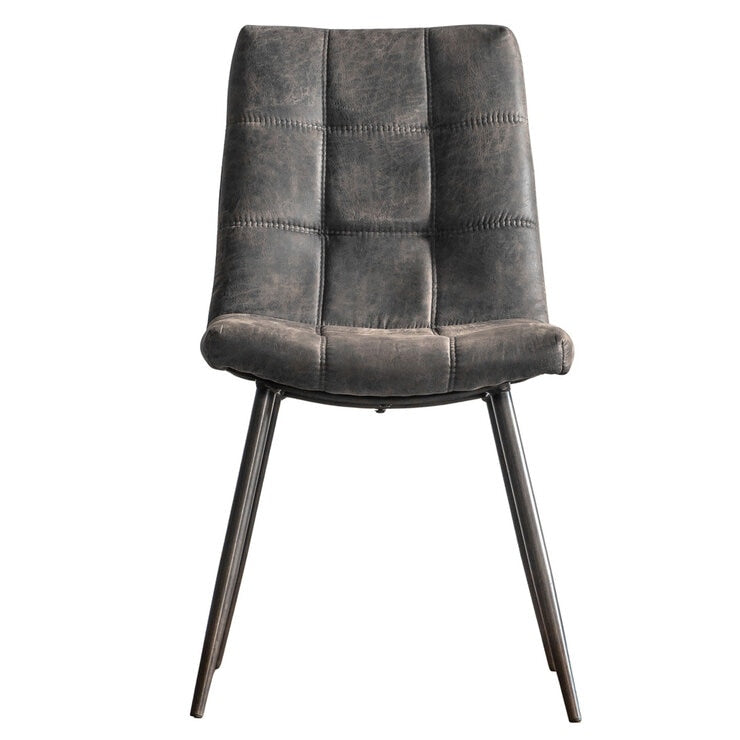 Gallery grey faux leather dining chair set of 2 - British product
