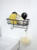 Showerdrape black wall-mounted sponge basket (British brand)