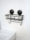 Showerdrape black wall-mounted sponge basket (British brand)