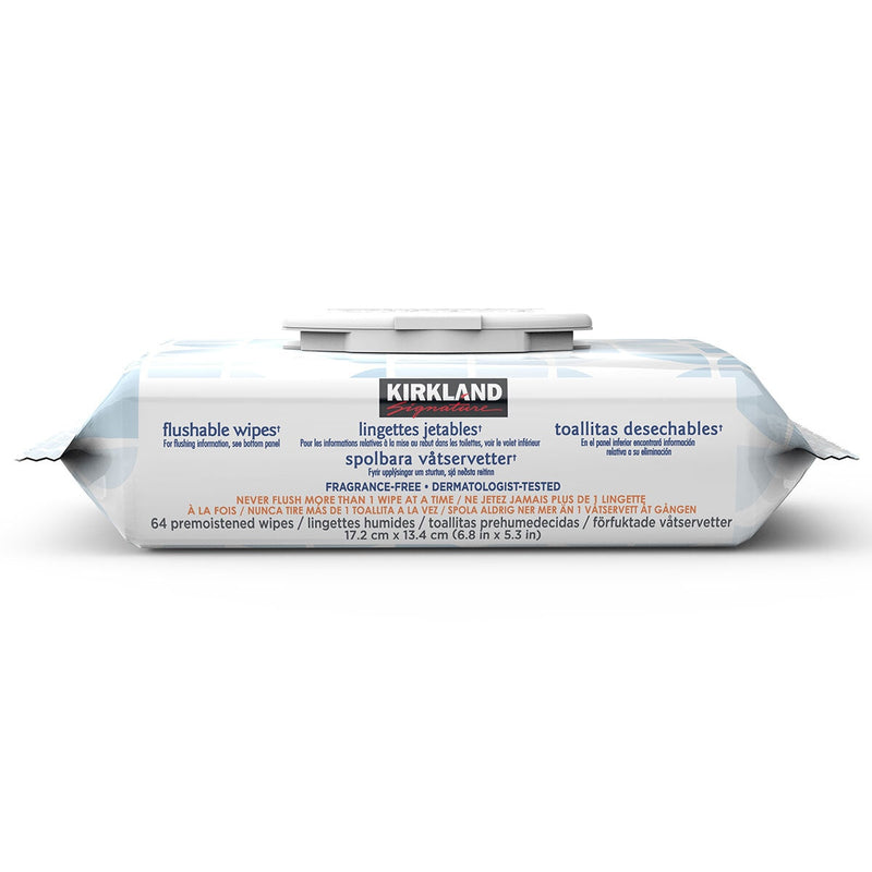 Kirkland Signature moist flushable wipes 640 count, UK version