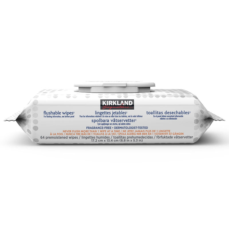 Kirkland Signature moist flushable wipes 640 count, UK version