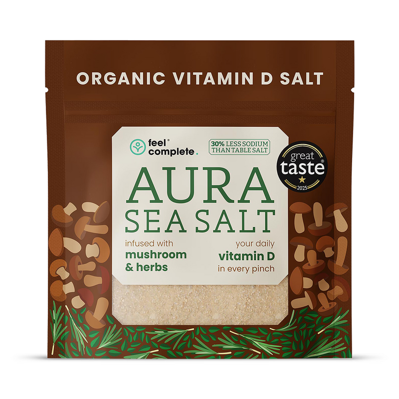 Feel Complete Aura Sea Salt Mushroom Herbs 80g, imported from the UK