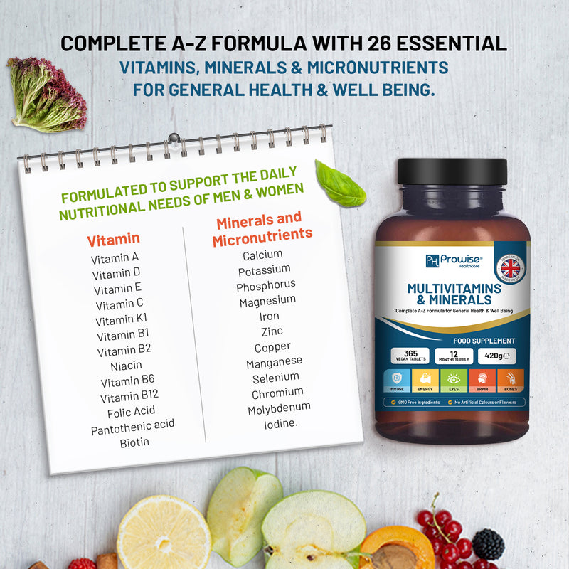 Prowise Healthcare A-Z multivitamin tablets 365 vegan, UK version
