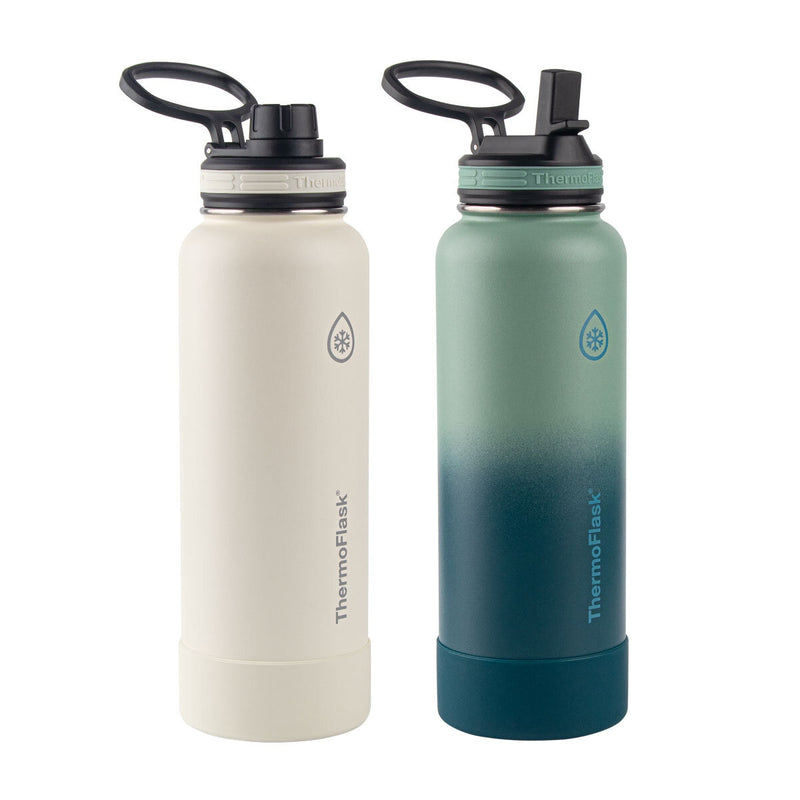 Thermoflask زجاجة مياه معزولة 1.1 لتر عبوة من قطعتين، نسخة المملكة المتحدة