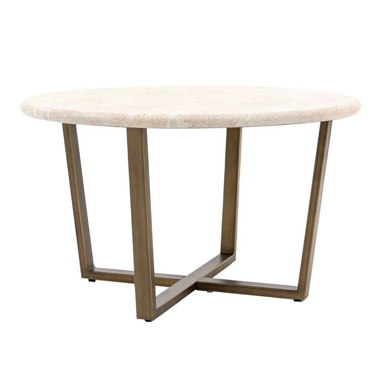 Gallery white faux travertine coffee table (British brand)
