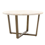 Gallery white faux travertine coffee table (British brand)