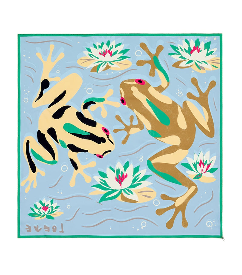 LOEWE silk frog print scarf 90x90cm, UK version