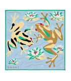 LOEWE silk frog print scarf 90x90cm, UK version