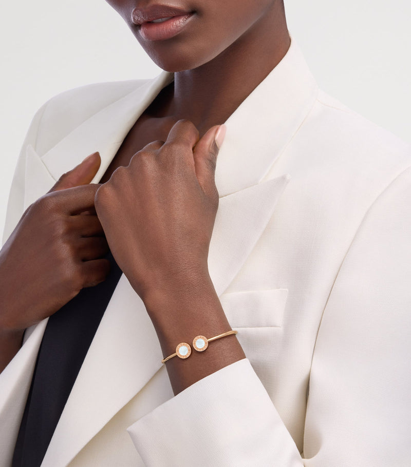 Bvlgari rose gold bangle with mother-of-pearl, imported from the UK
