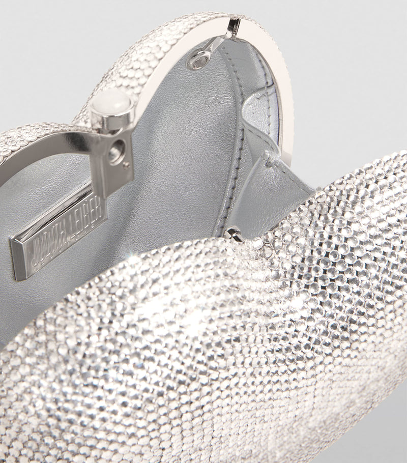 Judith Leiber heart-shaped crystal clutch bag, imported from the UK