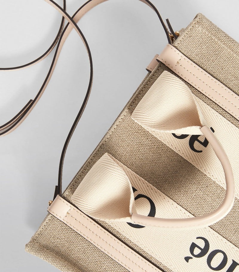 Chloé Small Woody Tote Bag linen canvas - British product