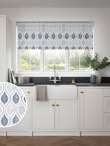 Next Blue Lino Leaf Made to Measure Roller Blind- Buy online at McGrocer