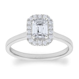 Costco UK Costco 0.76ctw Emerald & Round Brilliant Cut Diamond Ring in Platinum, Size L- Buy online at McGrocer