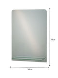 Showerdrape Rochester rectangular bathroom mirror with shelf 70cm x 50cm (British brand)
