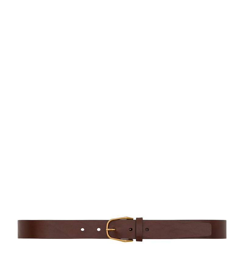 Saint Laurent leather belt with gold buckle 3cm, UK version