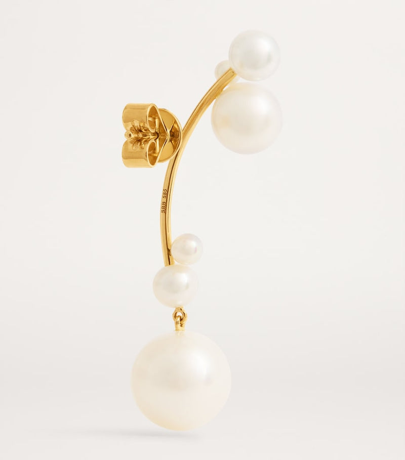 Sophie Bille Brahe yellow gold pearl single earring, UK version