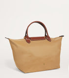 Longchamp Le Pliage medium handbag with leather trims, UK version