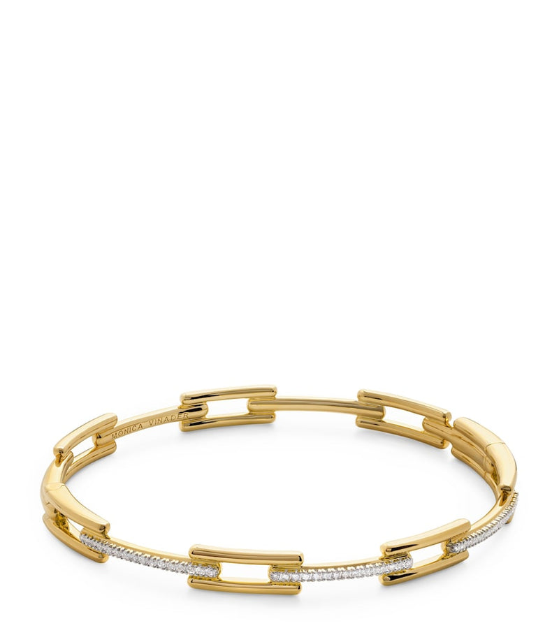 Monica Vinader gold vermeil diamond pavé bangle - British product