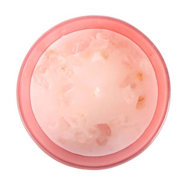Something Different rose quartz candle with holder, imported from the UK