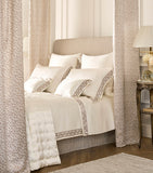 Gingerlily silk pillowcase with fern motif and Oxford border 50cm x 70cm, UK version