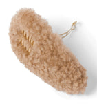 Miu Miu shearling logo hair clip with gold-tone hardware, imported from the UK