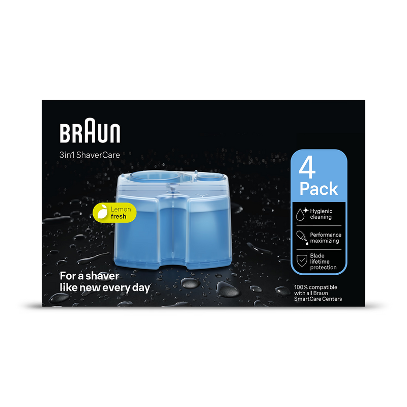 Braun shaver care refill cartridges 4 pack, UK version