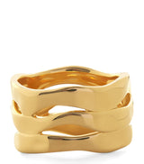 Harrods Monica Vinader Gold Vermeil Wave Triple Ring- Buy online at McGrocer