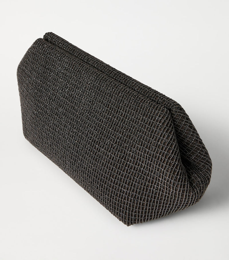 Brunello Cucinelli beaded leather clutch bag - British product
