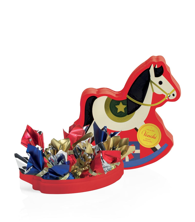 Venchi rocking horse chocolate gift box with assorted creams, 160g (British brand)