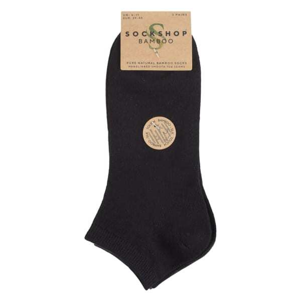 Sockshop bamboo trainer liner socks 3 pack, imported from the UK