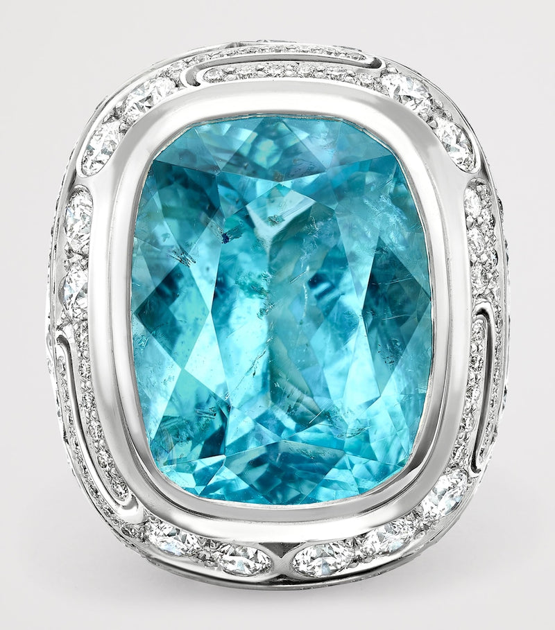 Boodles Play of Light cocktail ring with Paraiba and diamonds, UK version