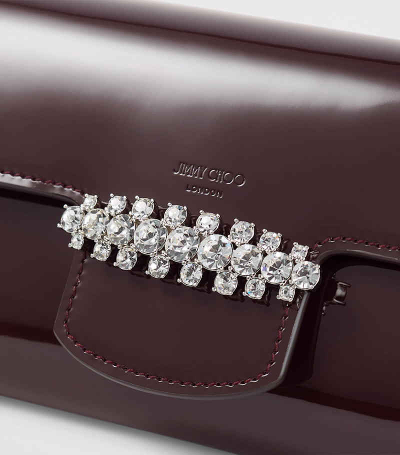 Jimmy Choo Bing patent leather wallet-on-chain (British brand)