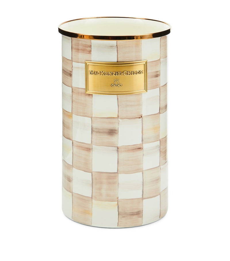 MacKenzie-Childs mocha check utensil holder 22cm, UK version