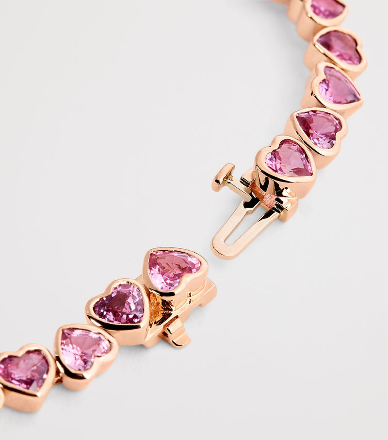 SHAY rose gold tennis bracelet with pink sapphires, imported from the UK