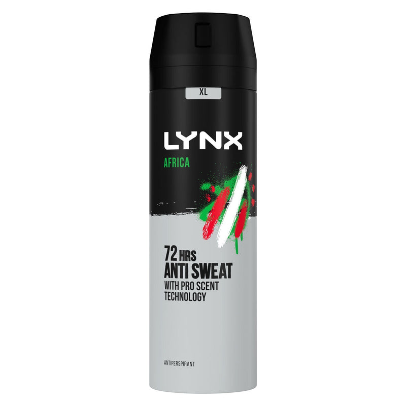Lynx Africa squeezed mandarin and sandalwood anti-perspirant spray 6 x 200ml, UK version