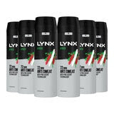 Lynx Africa squeezed mandarin and sandalwood anti-perspirant spray 6 x 200ml, UK version