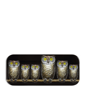 Metal Owl Artwork Serving Tray 60cm