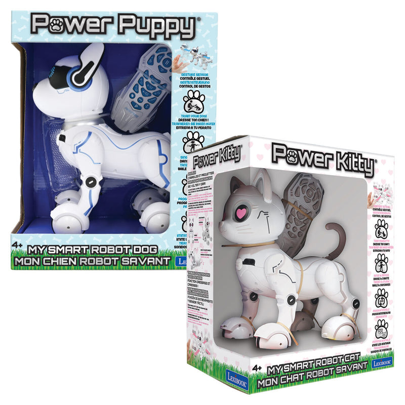 Lexibook Power Puppy and Power Kitty robot pet toy assortment, UK version