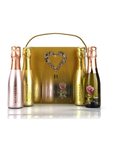 Next Bottega Prosecco Sparkling Wine Gift Set with Gold, Rose Gold and Moscato 800ml- Buy online at McGrocer