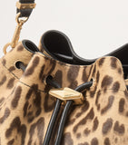 Jimmy Choo medium Cinch leopard print bucket bag (British brand)