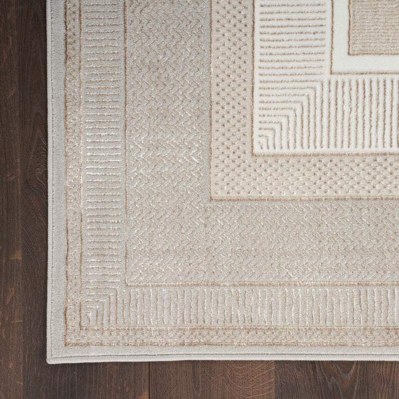 Nourison Glitz Ivory Border Runner rug 69 x 229 cm, UK version