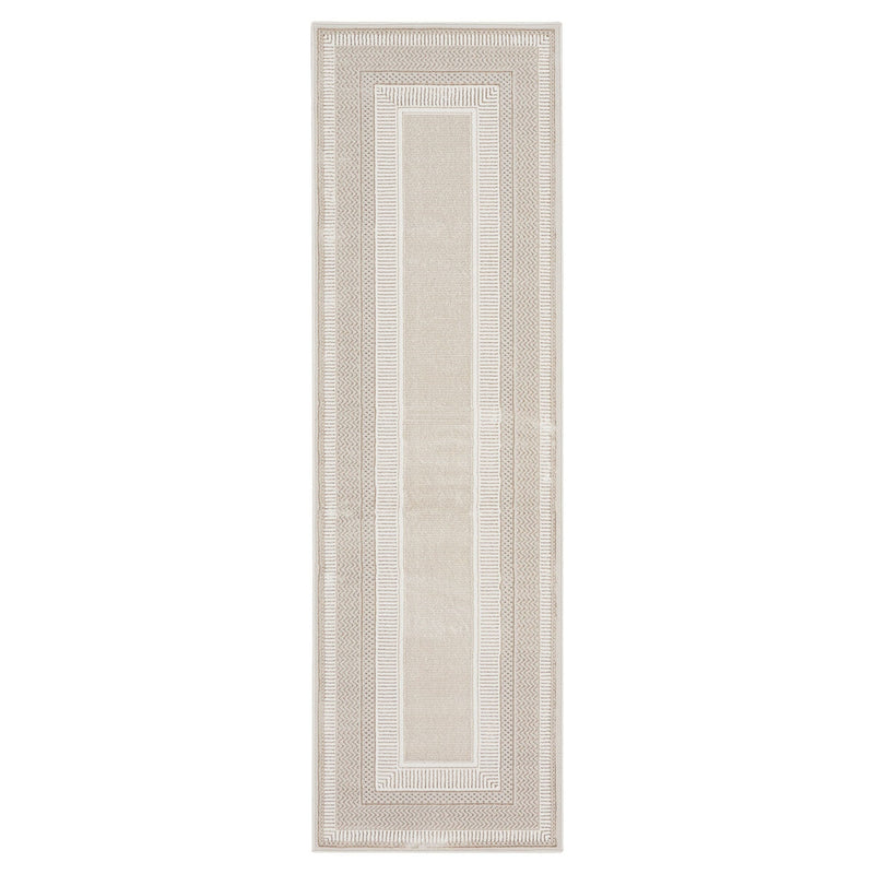 Nourison Glitz Ivory Border Runner rug 69 x 229 cm, UK version