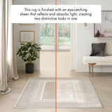 Nourison Glitz Ivory Border Runner rug 69 x 229 cm, UK version