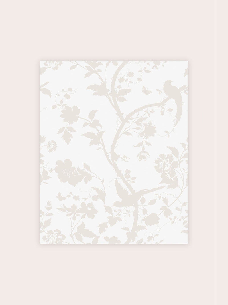 Laura Ashley White Oriental Garden Pearlescent wallpaper 10m - British product