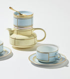 Ginori 1735 Celeste teacup and saucer set, UK version